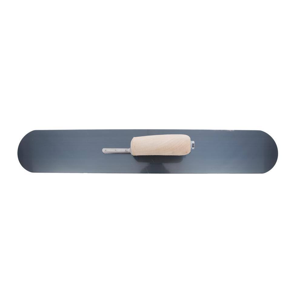 MARSHALLTOWN 18 in. x 4 in. Fully Rounded Exposed Rivet Blue Steel Trowel - Wood Handle SP81BR8