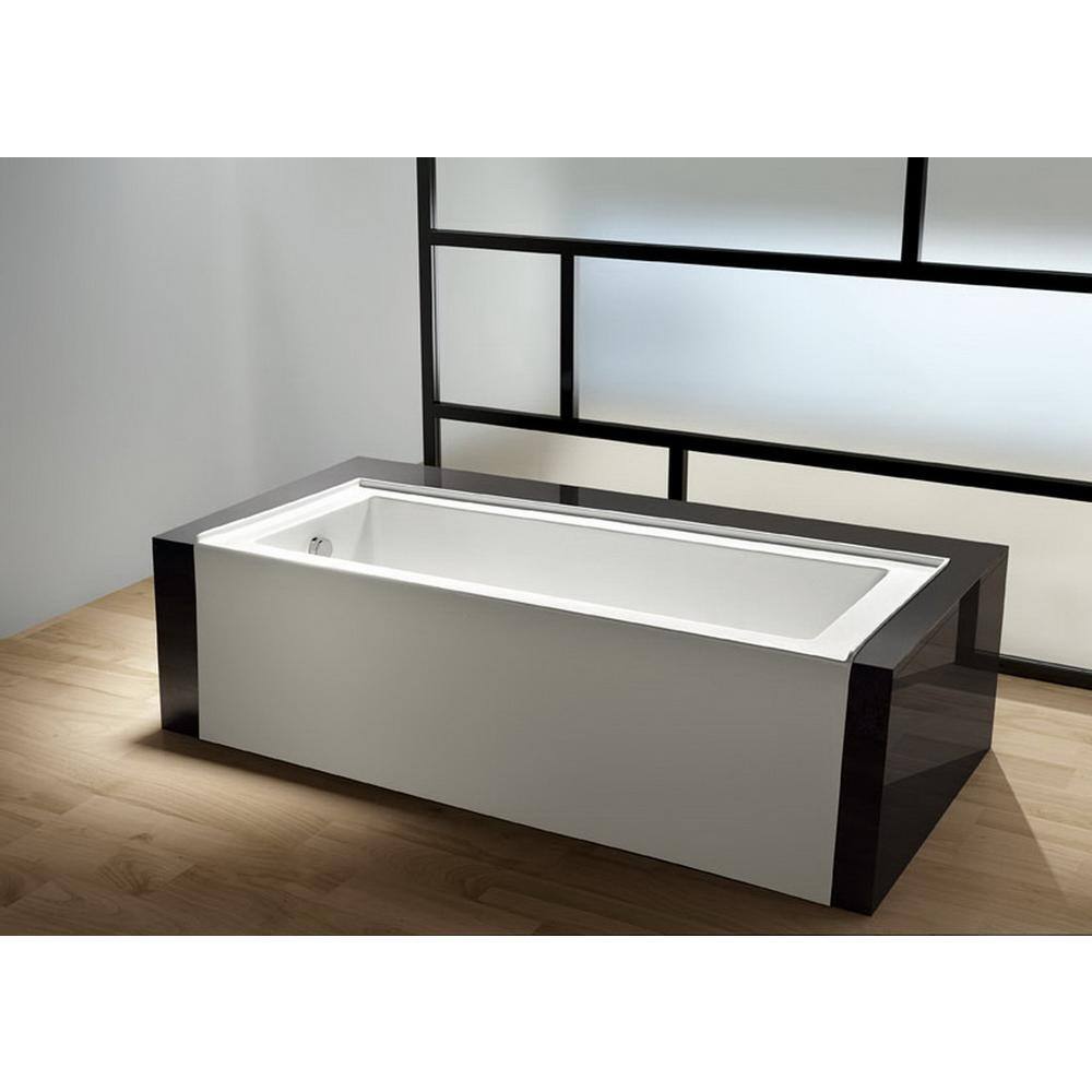 Kingston Brass Contemporary 5 ft. Acrylic Left Hand Drain Rectangular Alcove Non-Whirlpool Bathtub in White HVTDE603122L