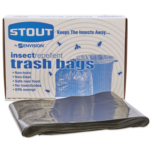 Stout Insect-Repellent Trash Bags | 55 gal， 2 mil， 37