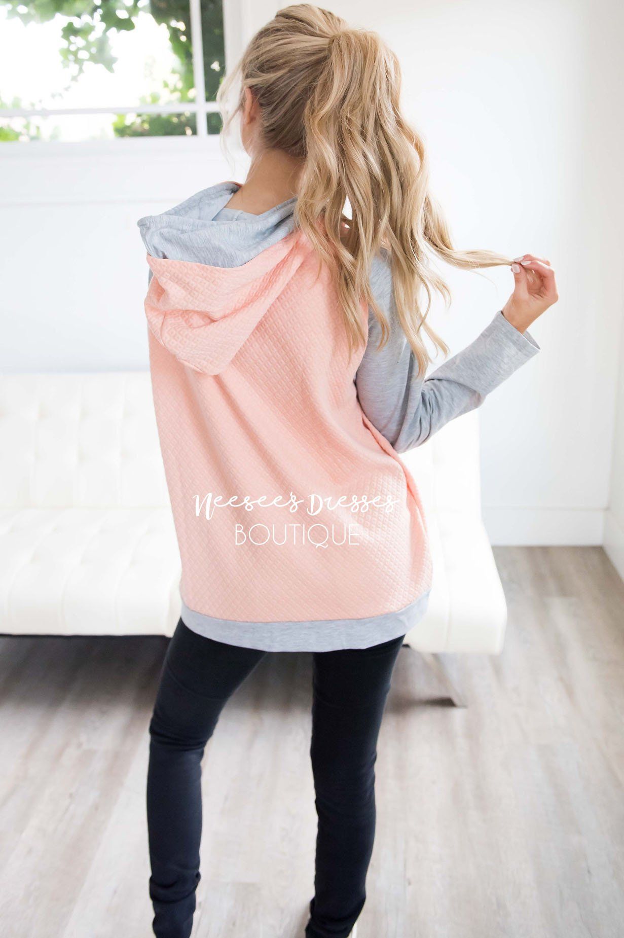 Shoulder Zip Double Hoodie Sweater