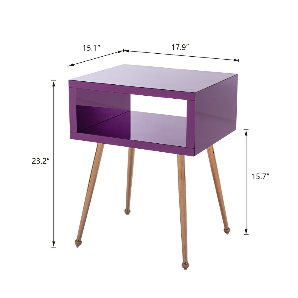 Mirror Nightstand End Table