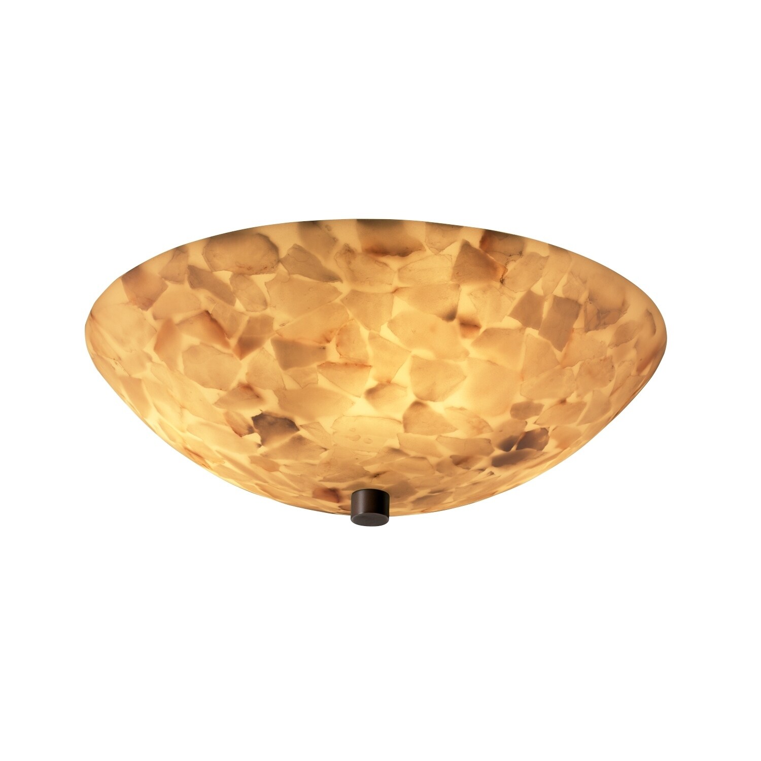 Justice Design Alabaster Rocks 3-light Dark Bronze Round Bowl Semi-flush