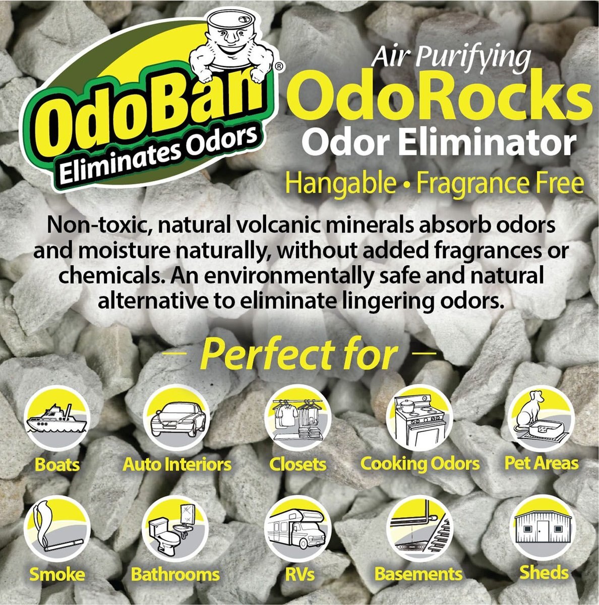 OdoBan OdoRocks Odor Eliminator Deodorizer， 2-lb bag