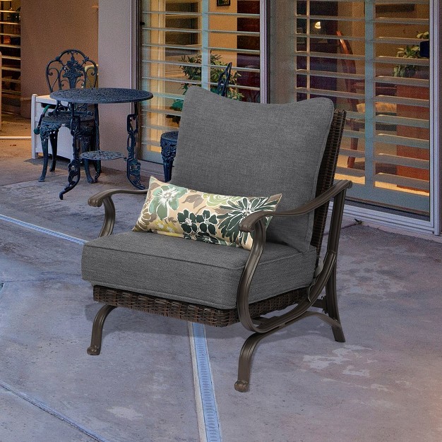 Aoodor Patio Deep Chair Cushion Set Of 2 Total 6 Pieces