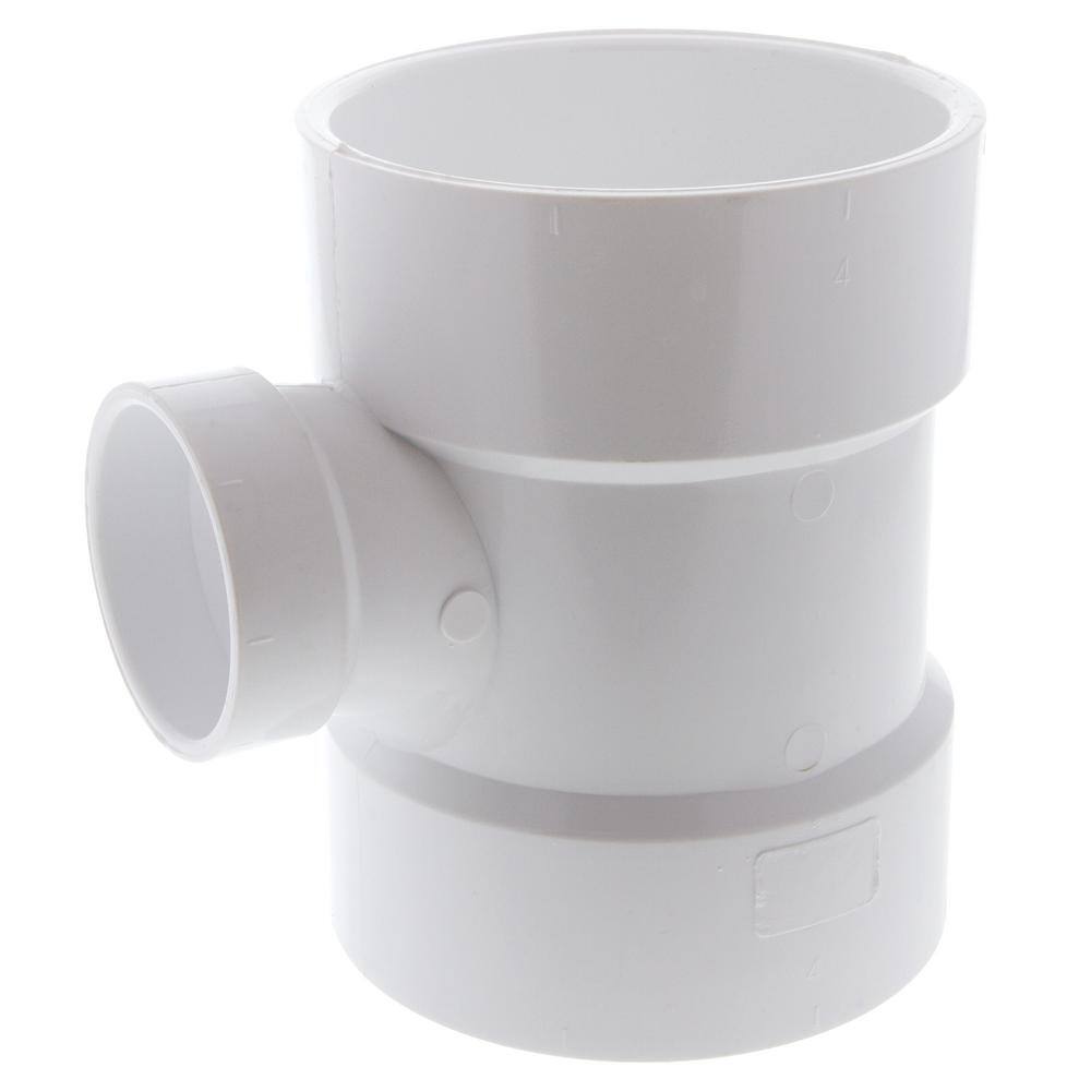 NIBCO 4 in. x 4 in. x 2 in. PVC DWV All Hub Sanitary Tee C4811HD442