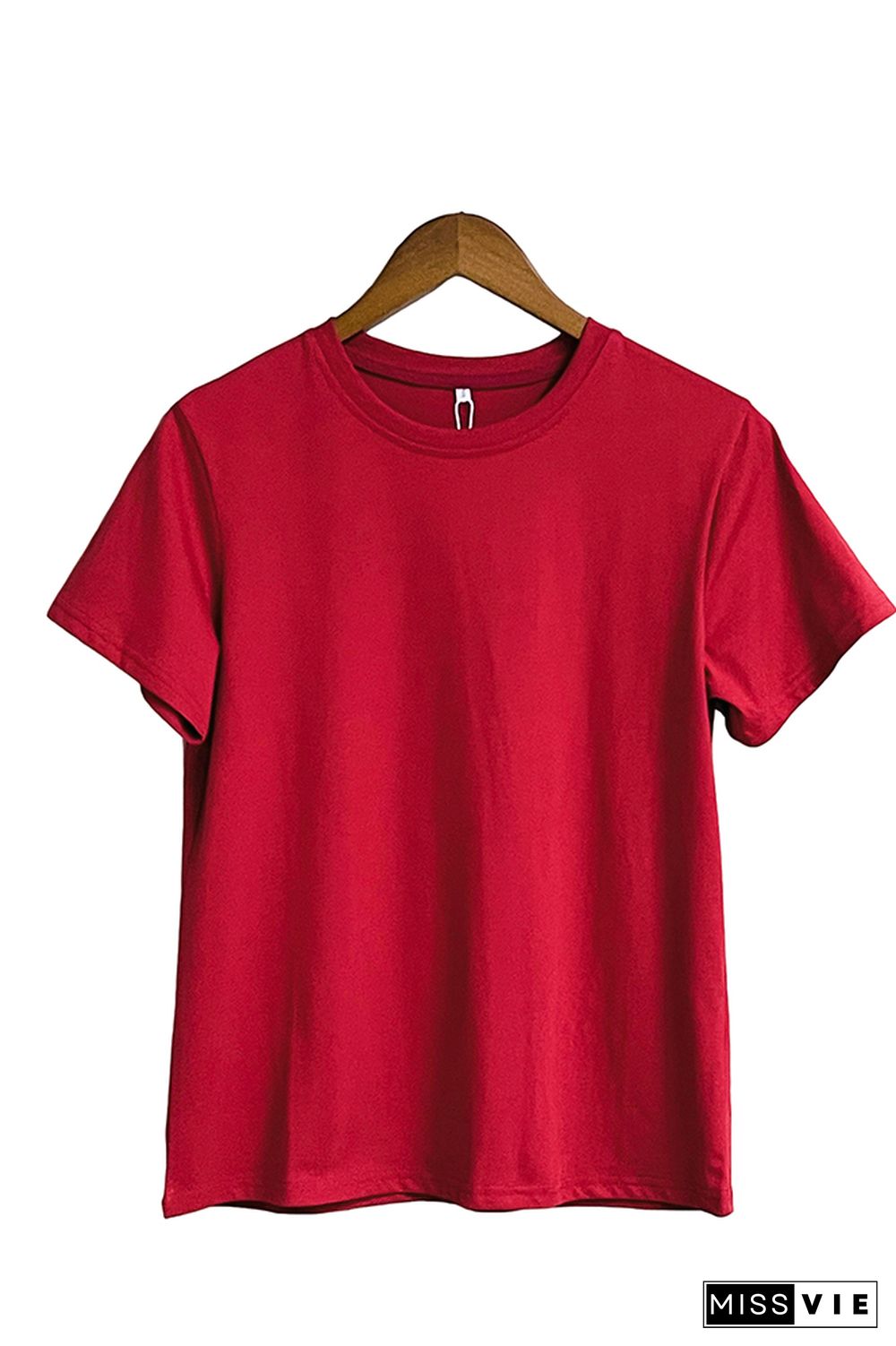 Solid Color O-neck Short Sleeve Tee Wholesale