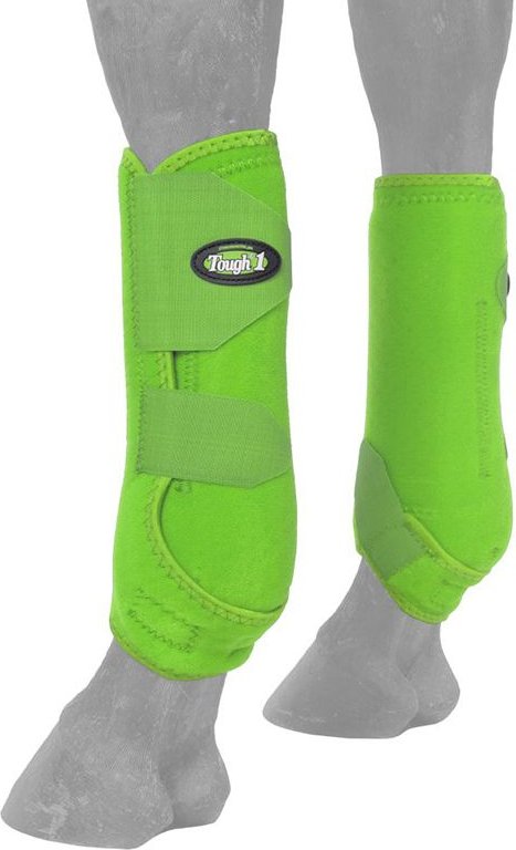 Tough-1 Extreme Vented Horse Sport Boots Set， Neon Green