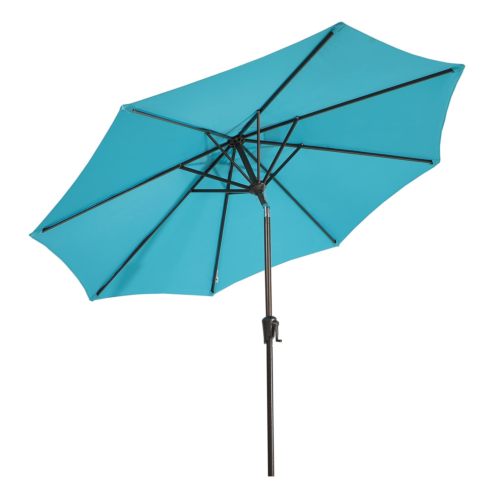 COBANA 9ft Patio Umbrella, Outdoor Table Market Umbrella with Push Button Tilt and Crank, Blue