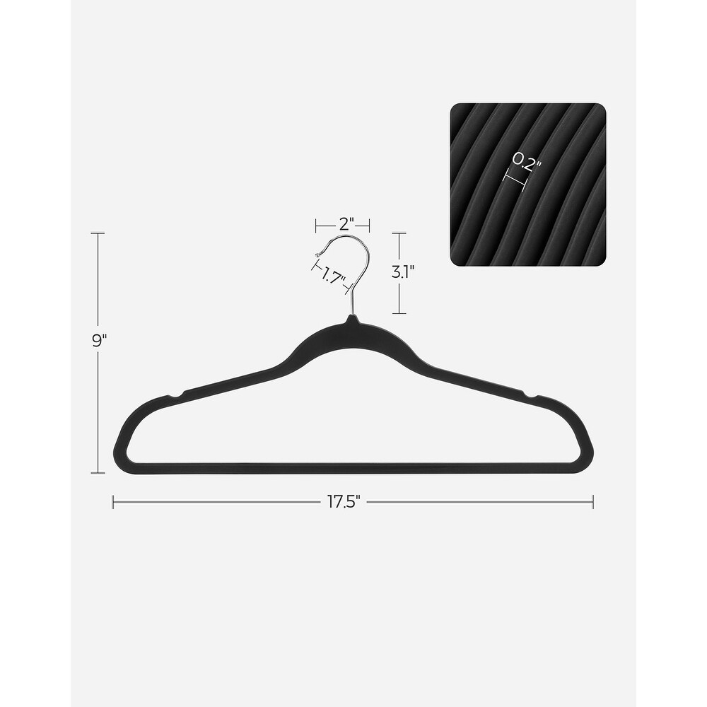 50 Pack Non Slip Rubber Coated Plastic Hangers  Space Saving Slim Clothes Hangers  360 Degree Swivel Hooks   17.5” x 0.2\