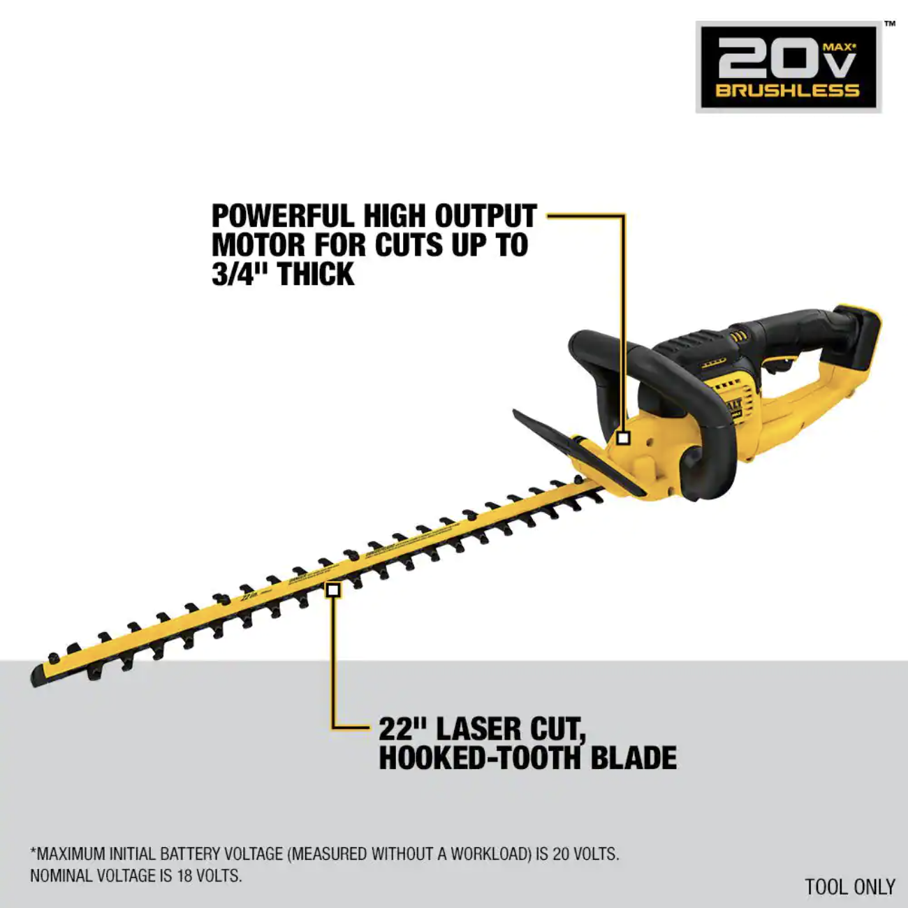 Dewalt 20V MAX Cordless Battery Powered Hedge Trimmer (Tool Only)