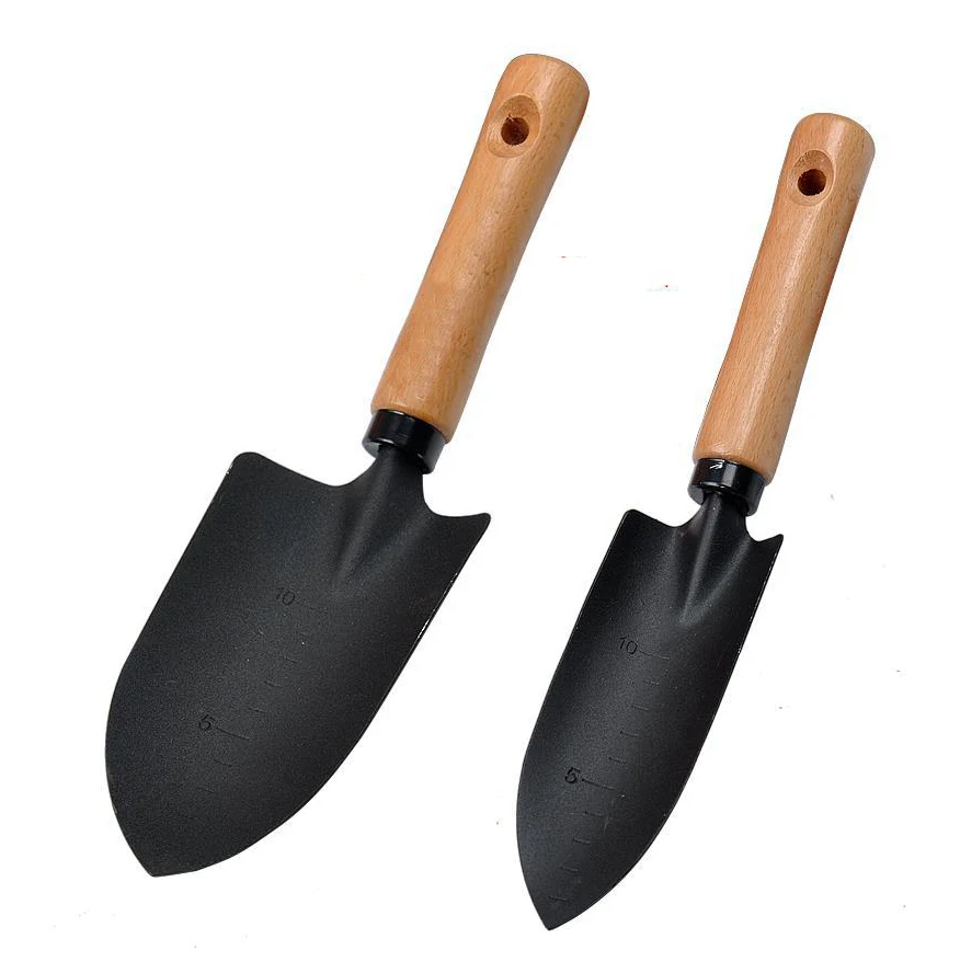 Hot  Sell 2 Pcs Carbon Steel Home Hand Planting Tools Garden Tool Set Garden Shovel With Wood Handle