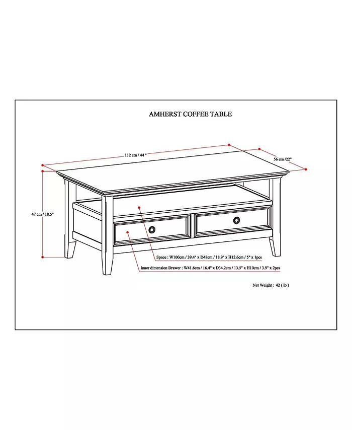 Simpli Home Amherst Coffee Table