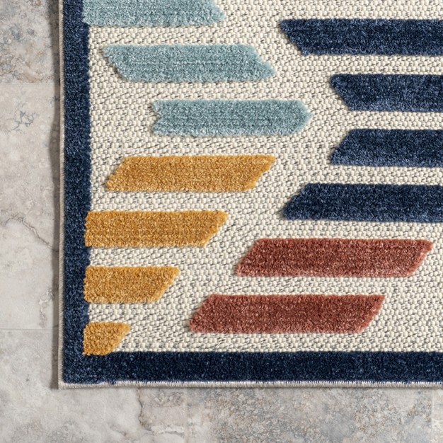 Nuloom Brinn Geometric Striped Indoor outdoor Patio Area Rug