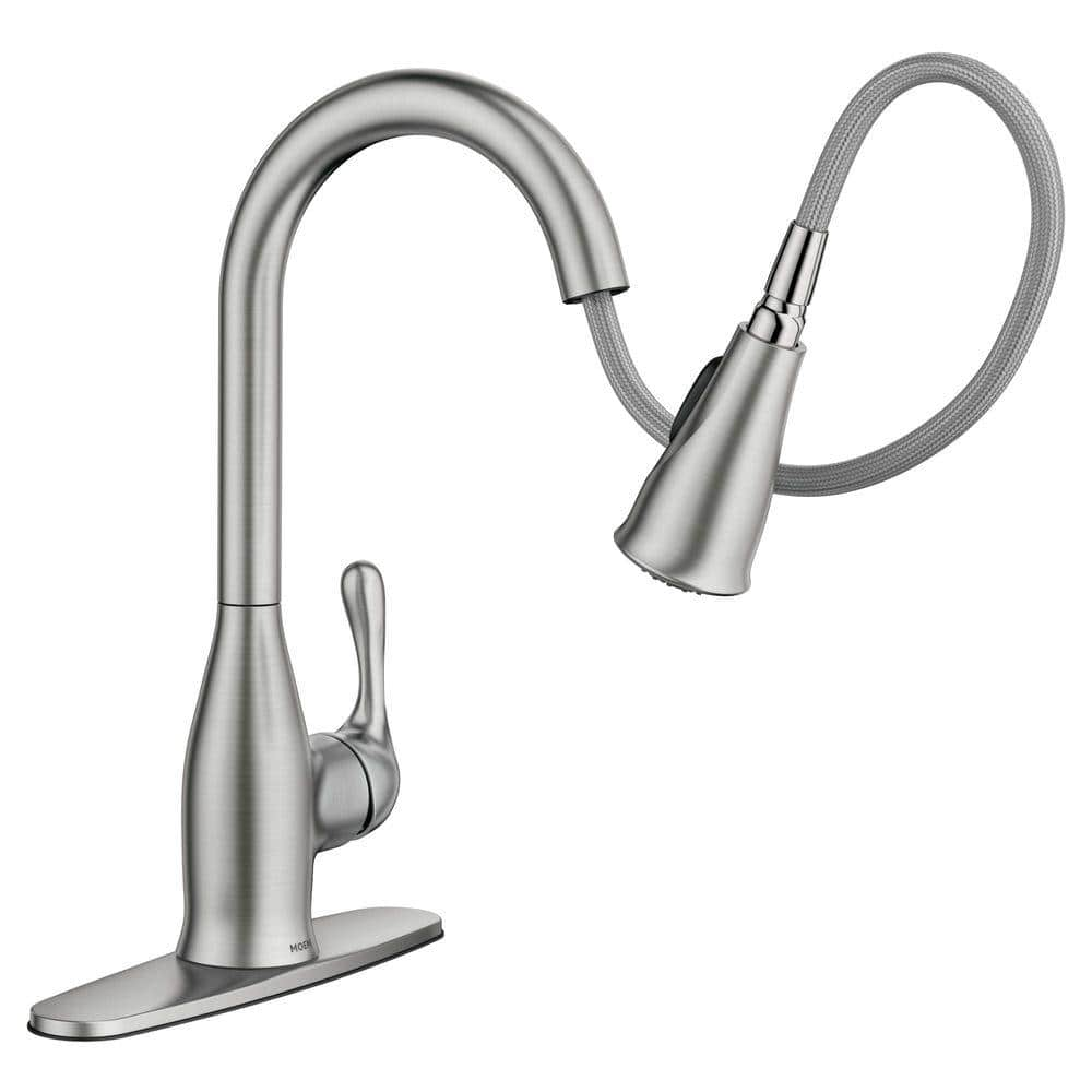 Moen Kaden Single-Handle Pull-Down Sprayer Kitchen Faucet With Reflex And Power Clean In Spot Resist Stainless