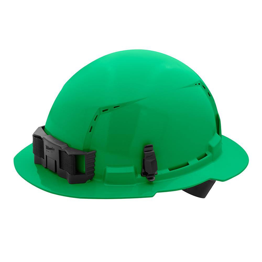 MW BOLT Green Type 1 Class C Full Brim Vented Hard Hat with 4-Point Ratcheting Suspension (10-Pack) 48-73-1207X10