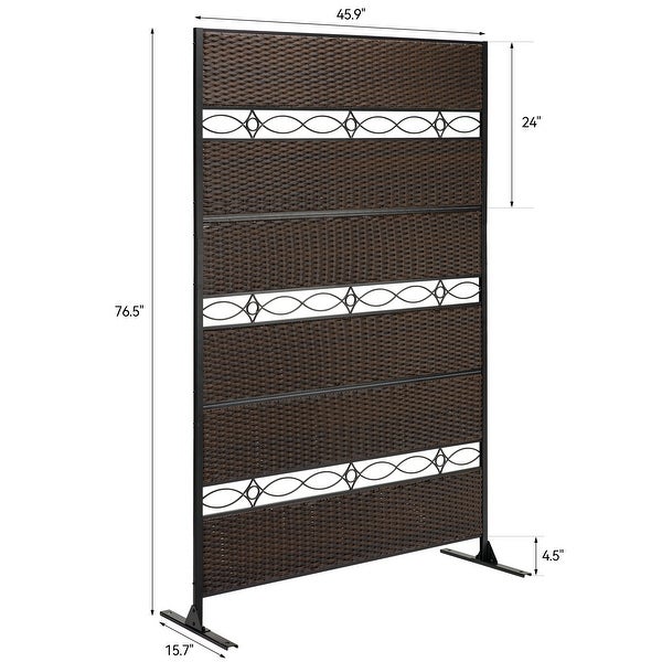 Rattan Outdoor Privacy Screen， Outdoor Divider Decorative Privacy Fence Screen