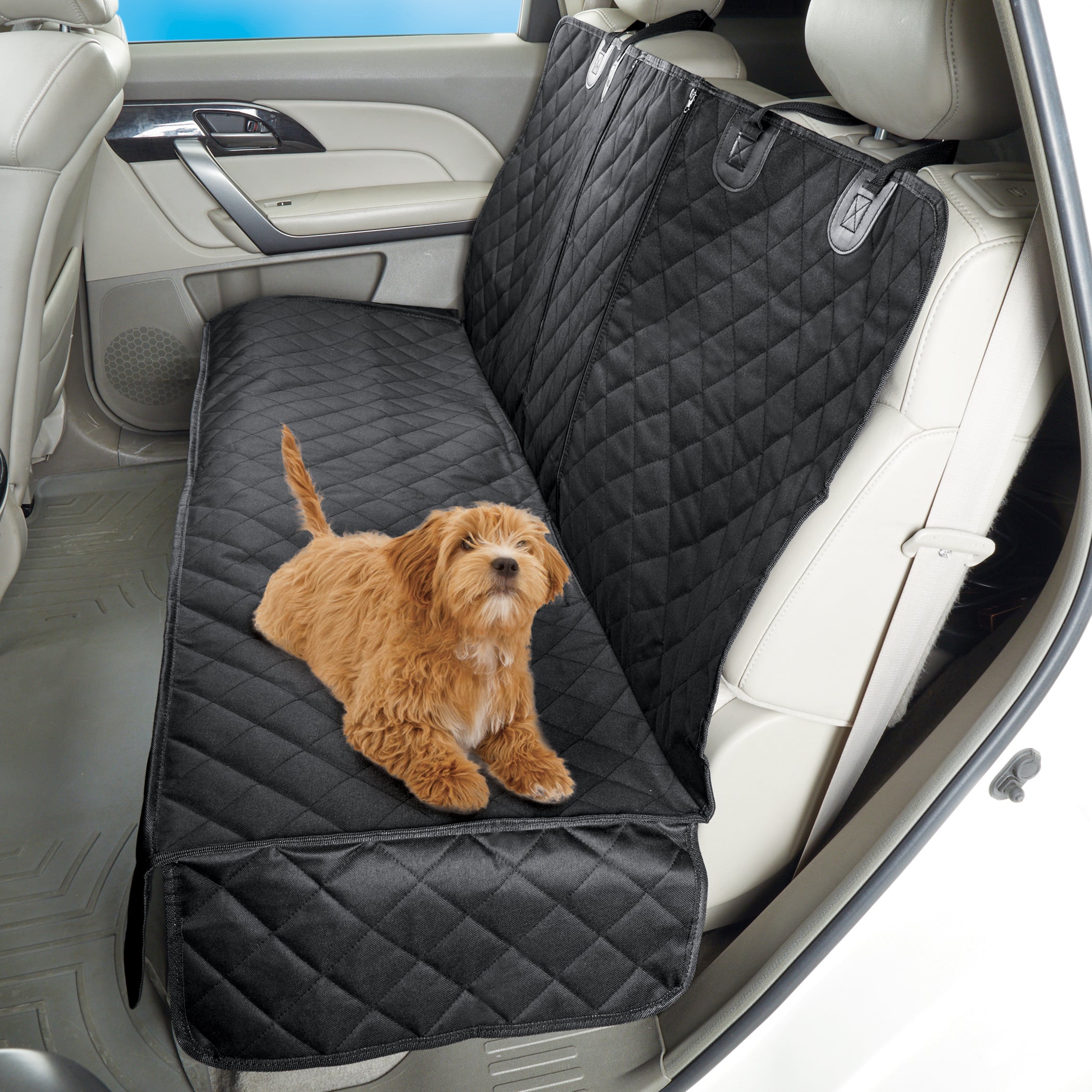 Collections Etc Heavy Duty Waterproof Back Seat Protector with Skid-Resistant Backing