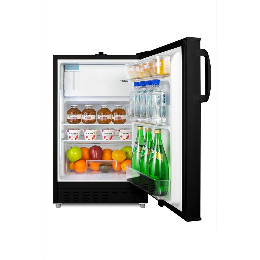 Summit Accucold 20 Inch Wide 2.68 Cu. Ft. Compact Refrigerator with   Black