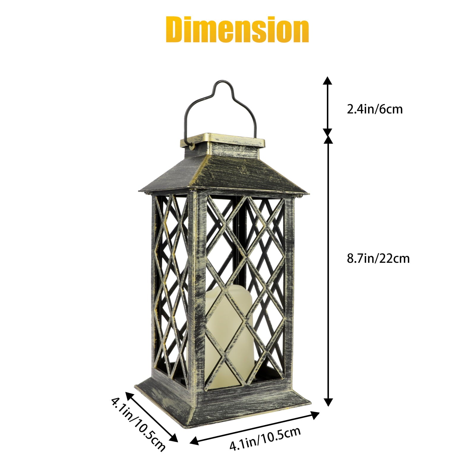 Solar Hanging Lantern Outdoor， TSV LED Flickering Flameless Candle Mission Lights， Waterproof Decorative Lanterns for Garden Patio Table Pathway