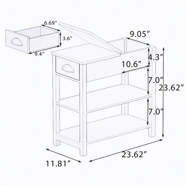 Narrow Sided Table with Drawers