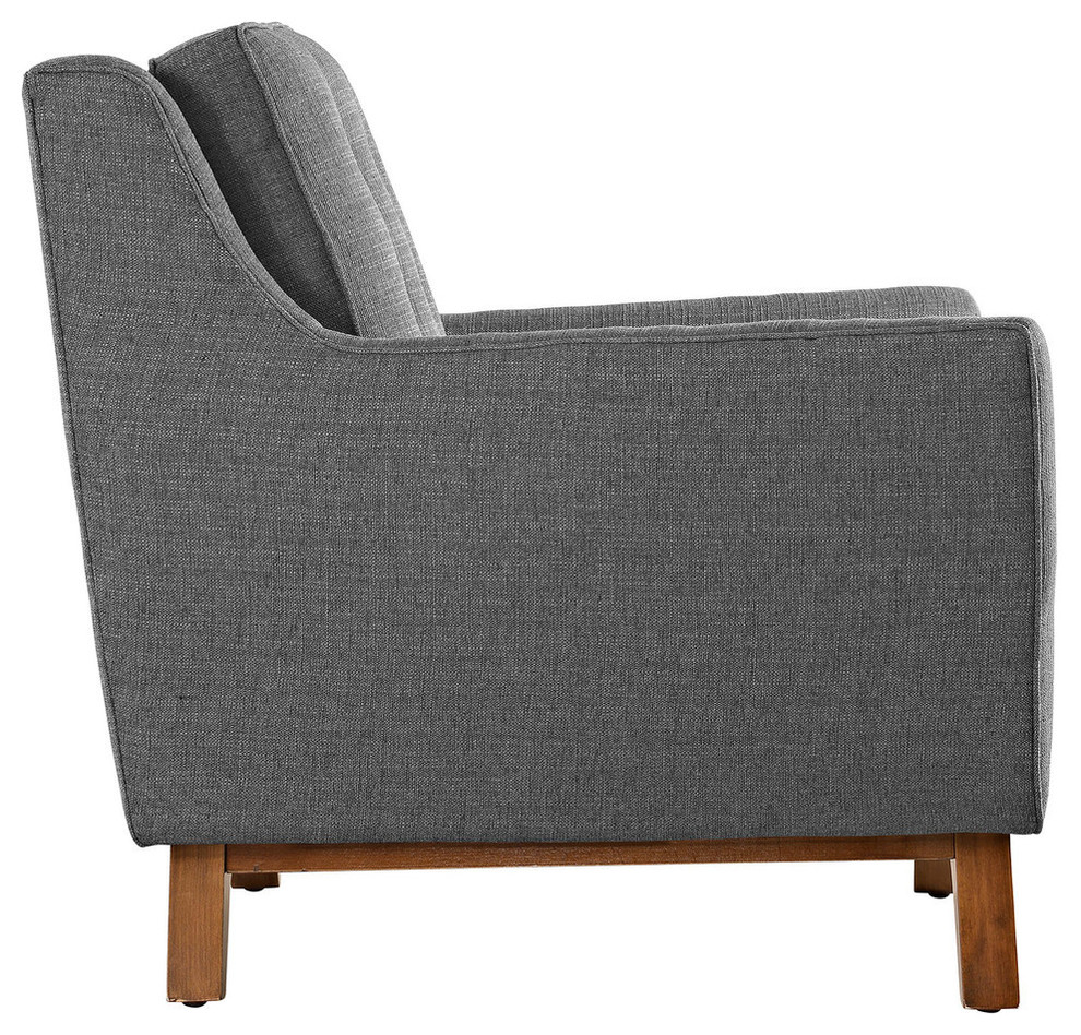 Beguile Upholstered Fabric Loveseat   Midcentury   Loveseats   by House Bound  Houzz