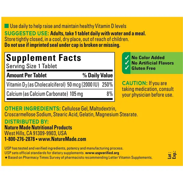 Nature Made 220-Count Vitamin D3 Tablets