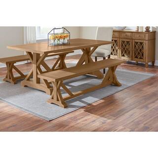 Home Decorators Collection Aberwood Patina Oak Finish Wood Trestle Dining Bench (75 in. W x 18 in. H) DP18020-P