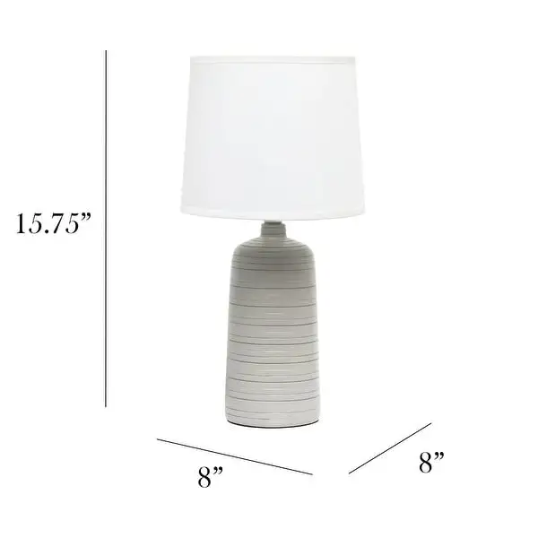 Simple Designs Textured Linear Ceramic Table Lamp