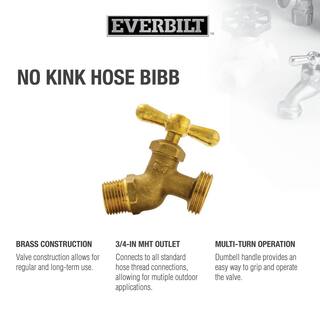 Everbilt 12 in. x 34 in. MIP x MHT Brass Hose Bibb Valve 102-303EB