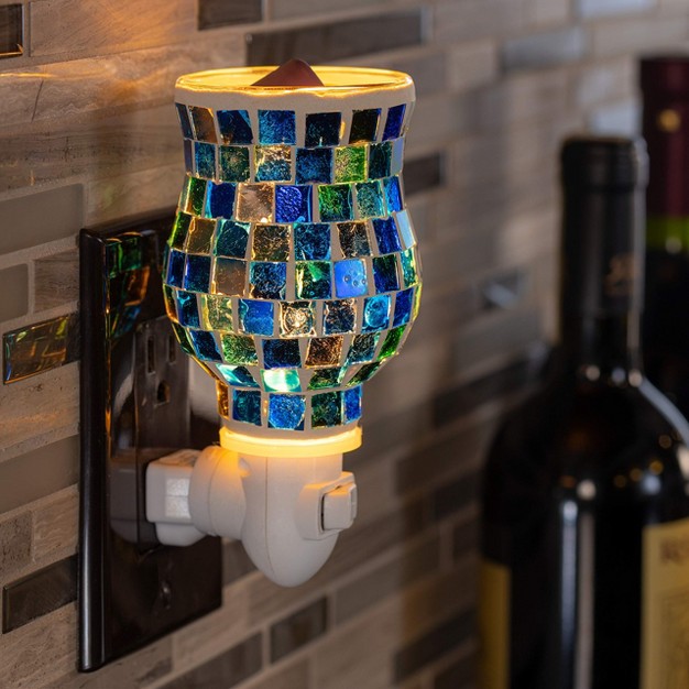 Dawhud Direct Ocean Blue Mosaic Wall Plug in Wax Warmer