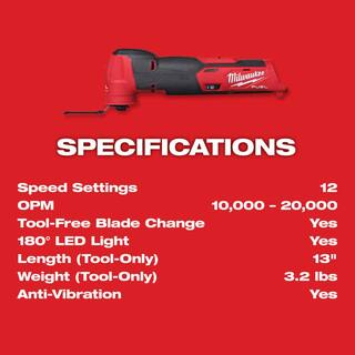 MW M12 FUEL 12V Lithium-Ion Cordless Oscillating Multi-Tool and M12 FUEL HACKZALL Reciprocating Saw 2526-20-2520-20