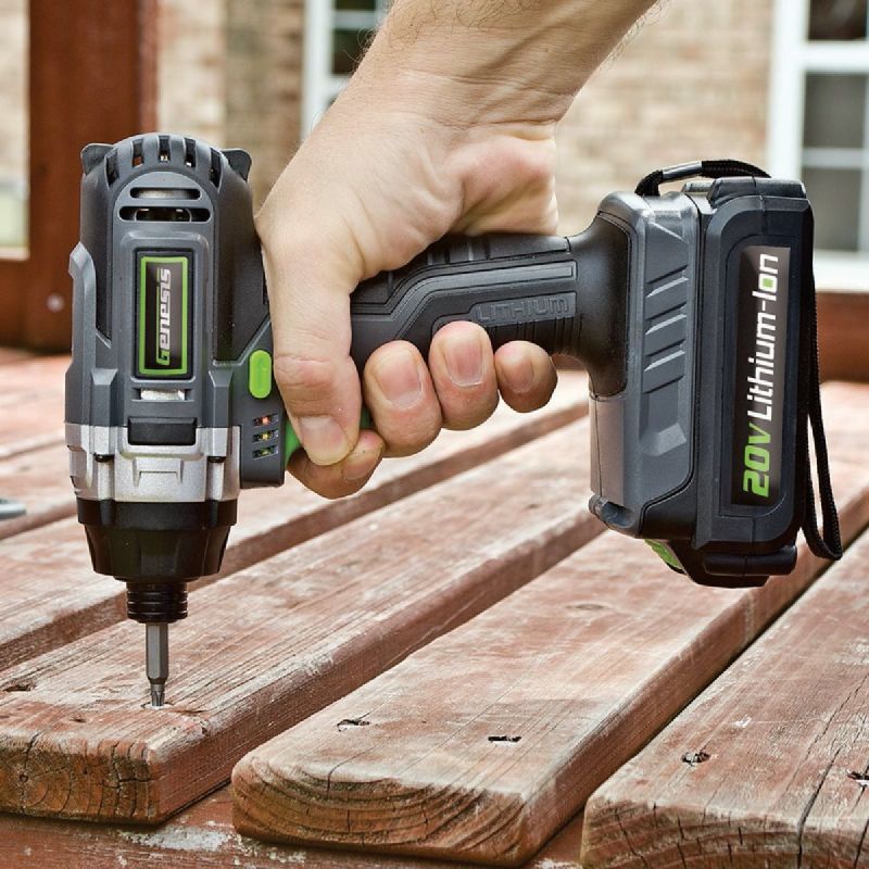 Genesis 20V Lithium-Ion Cordless Impact Driver Kit 1 4 In. Hex