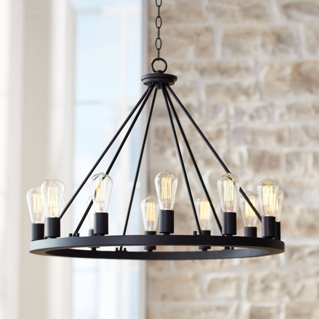 Wide Industrial 12 light Led Fixture For Dining Room House Foyer Kitchen Island Entryway