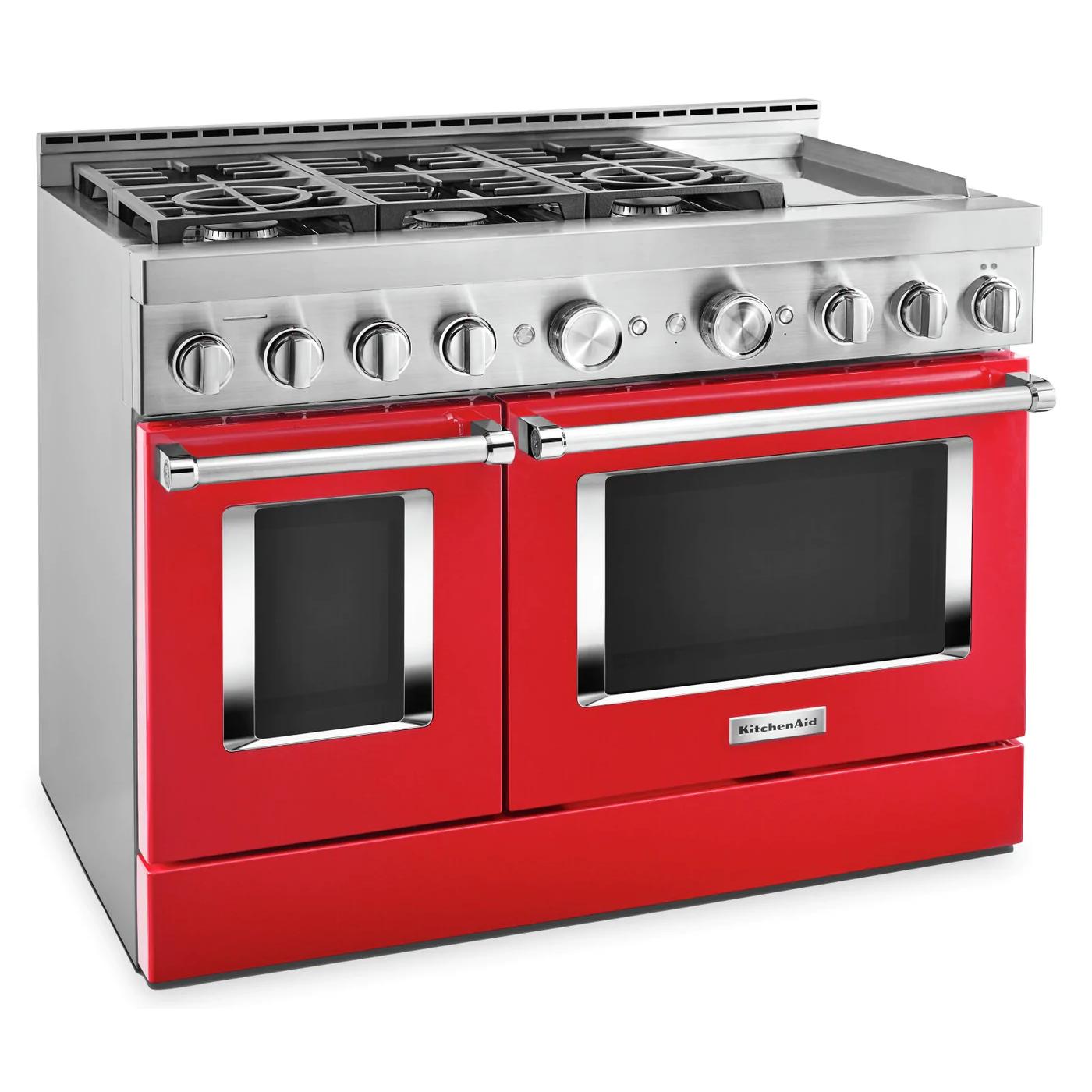 KitchenAid 48-inch Freestanding Dual Fuel Range with Even-Heat? True Convection KFDC558JPA