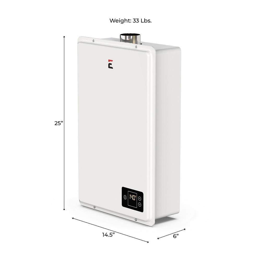 Eccotemp 20HI 6 GPM Residential 150000 BTU CSA Approved Natural Gas Indoor Tankless Water Heater Service Bundle 20HI-NGS