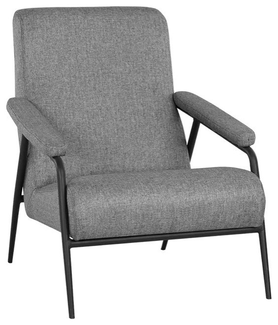 Barto Lounge Chair  Salt And Pepper Tweed   Midcentury   Armchairs And Accent Chairs   by Peachtree Fine Furniture  Houzz