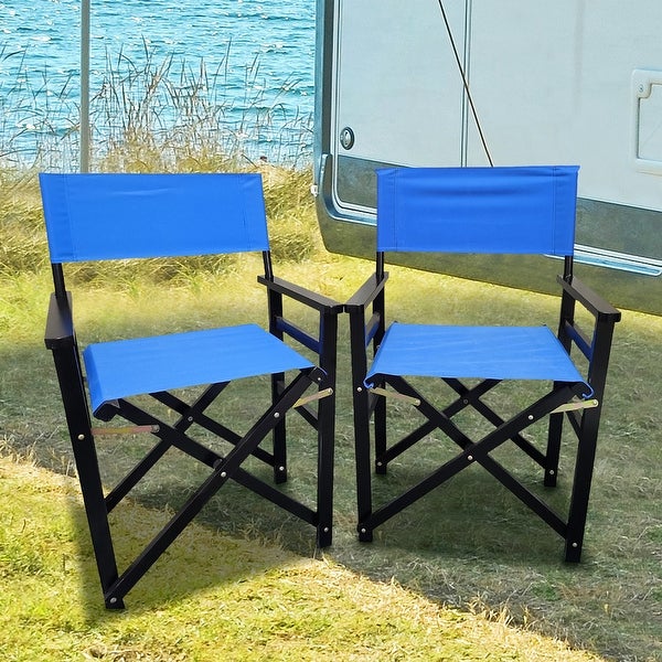 Wooden Director Folding Chair，Set of 2 - Overstock - 35269296