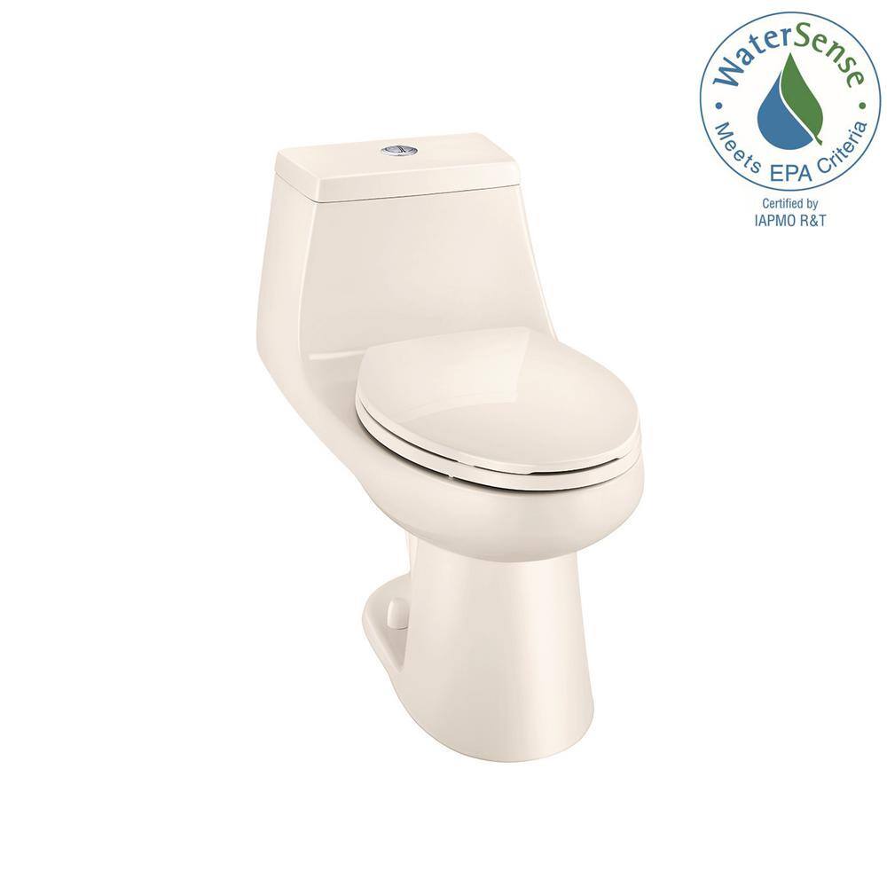 Glacier Bay 1-Piece 1.1 GPF1.6 GPF High Efficiency Dual Flush Elongated All-in-One Toilet in Bone N2420-BNE