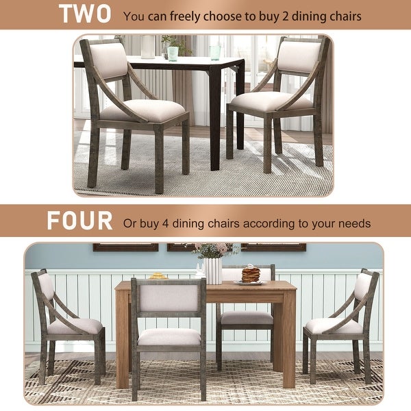 Nestfair Upholstered Dining Chairs with Solid Wood Legs(Set of 2)