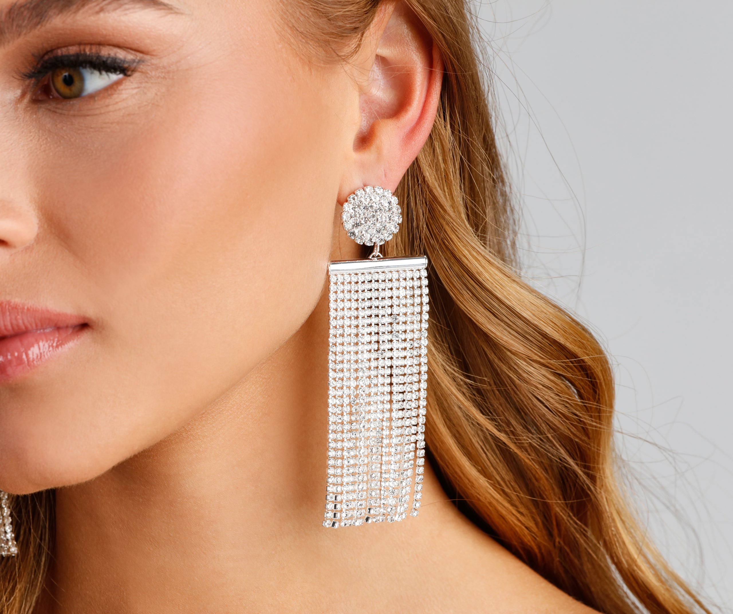 Chic Things Rhinestone Bar-Post Earrings