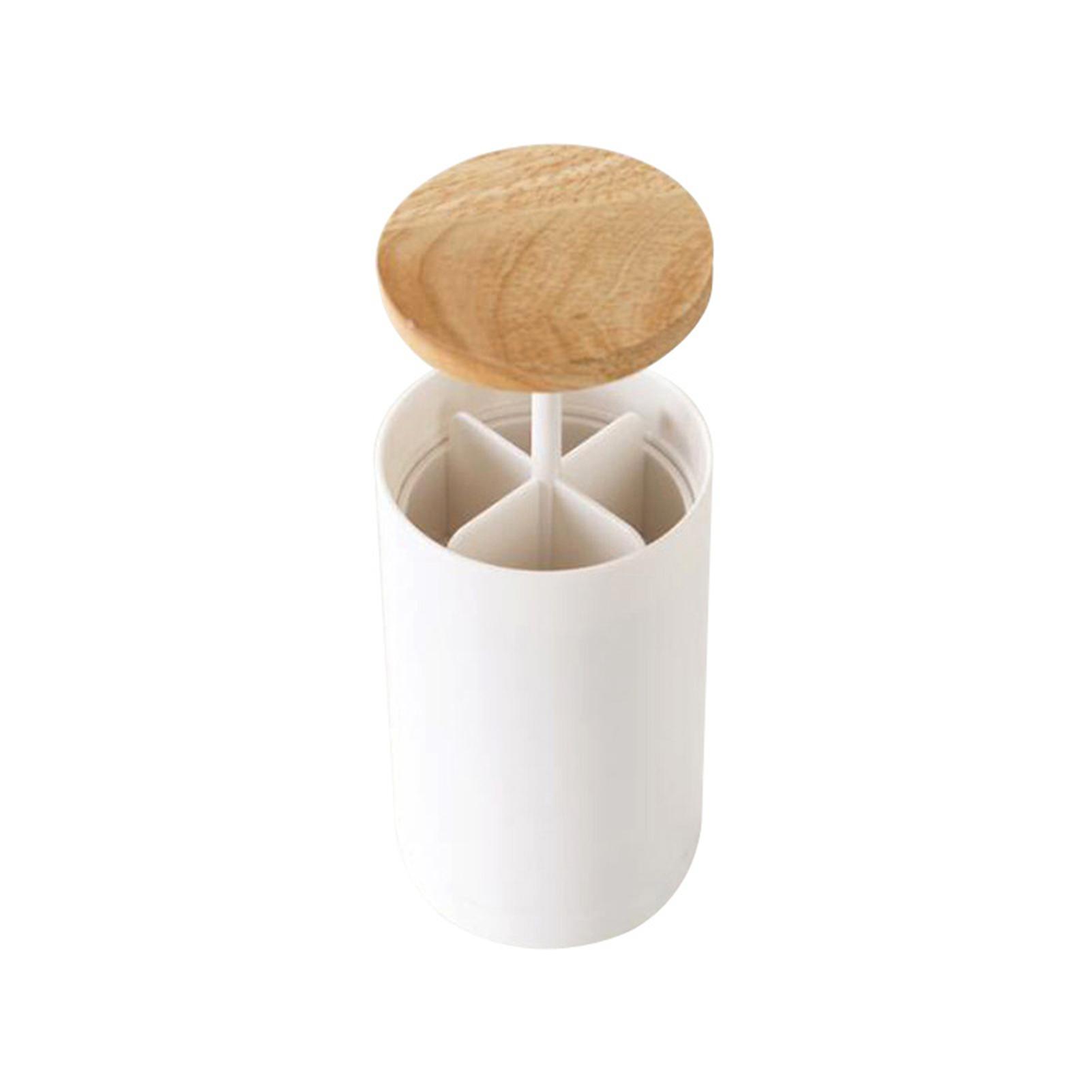 White Pop-up Cotton Swabs Holder Toothpick Dispenser
