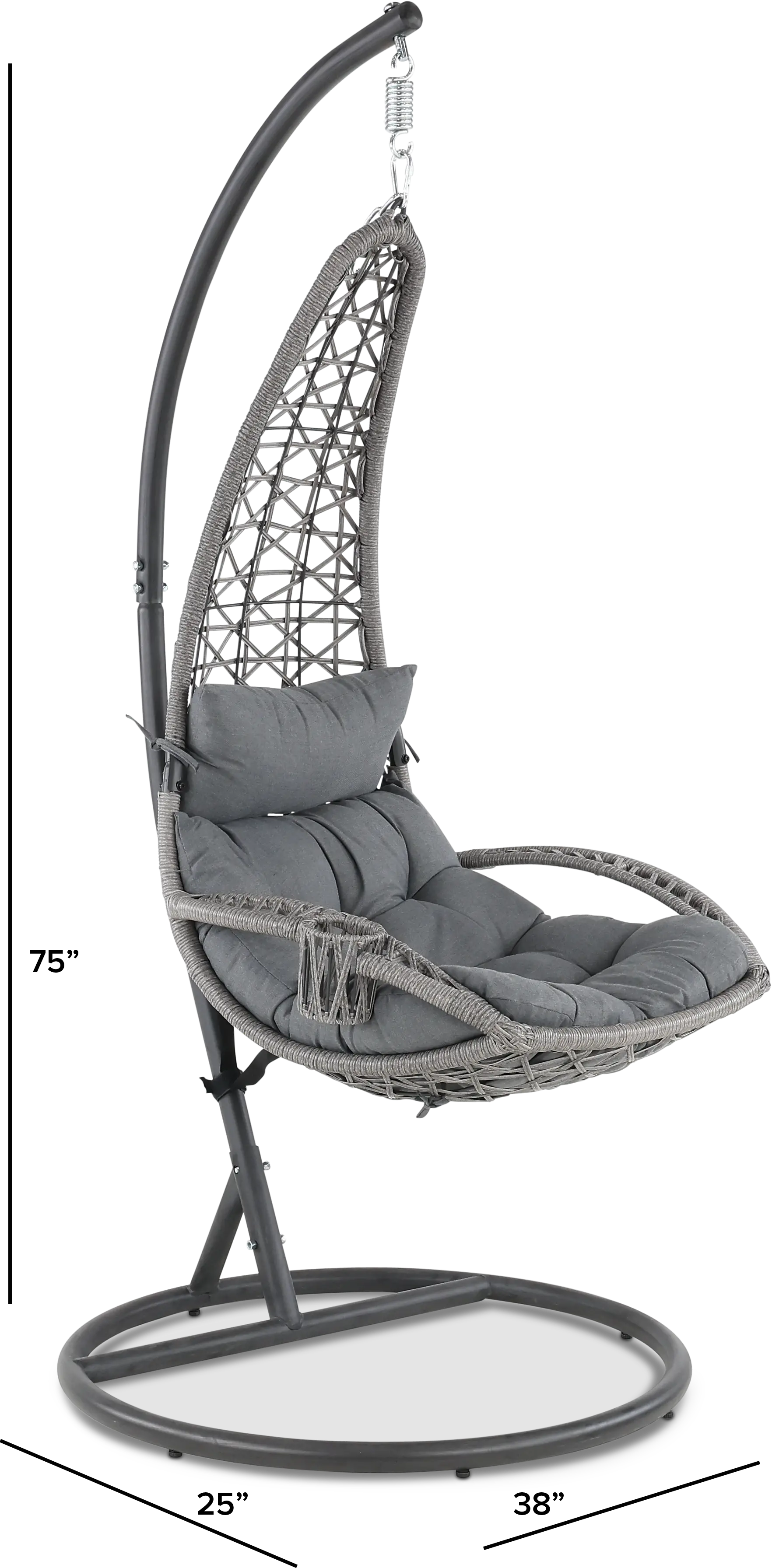 West Lake Gray Patio Hanging Chair