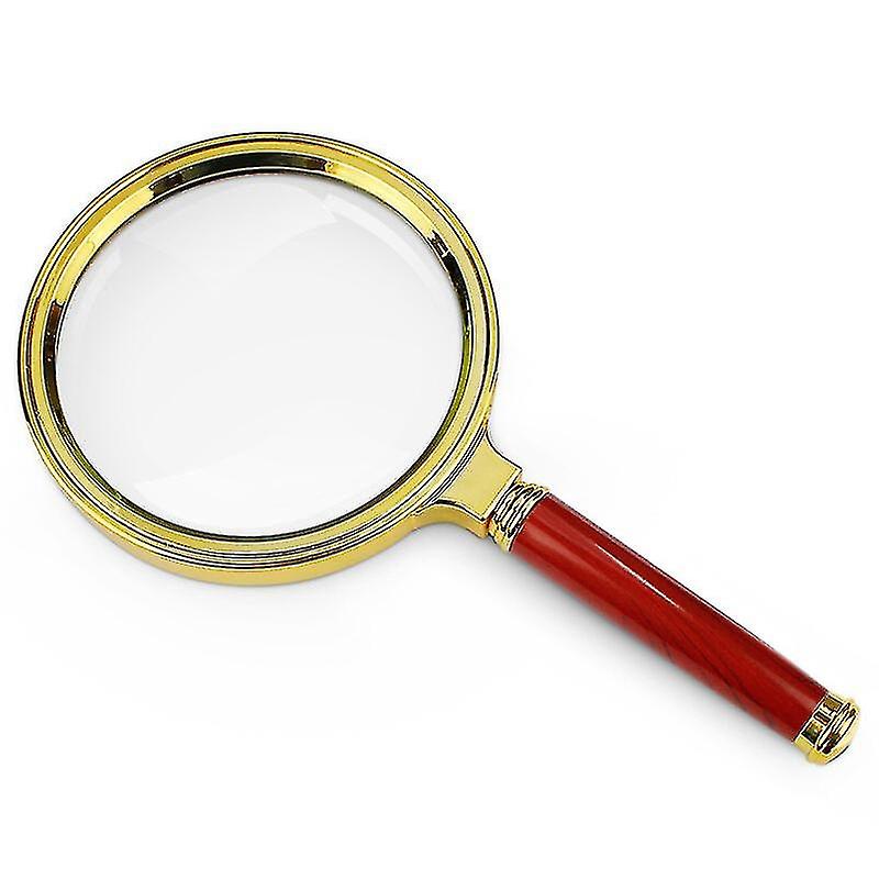 Magnifying Glass， Wood Grain Handle 10 Times Magnifying Glass， For Home， Antique Magnifying Glass (8