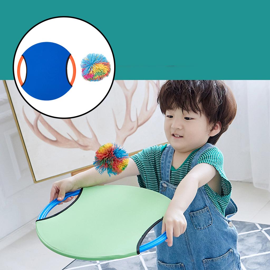 Outdoor Trampoline Paddle Ball Bouncy Disk Game for Lawn and Pool - Throw， Toss and - Kids and Adults Blue