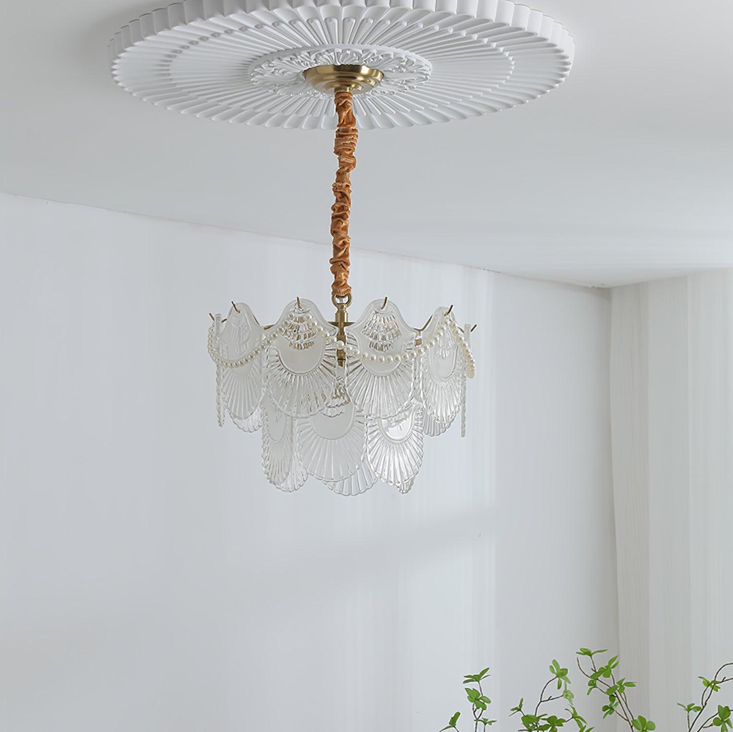 Pearl Glass Shell Chandelier