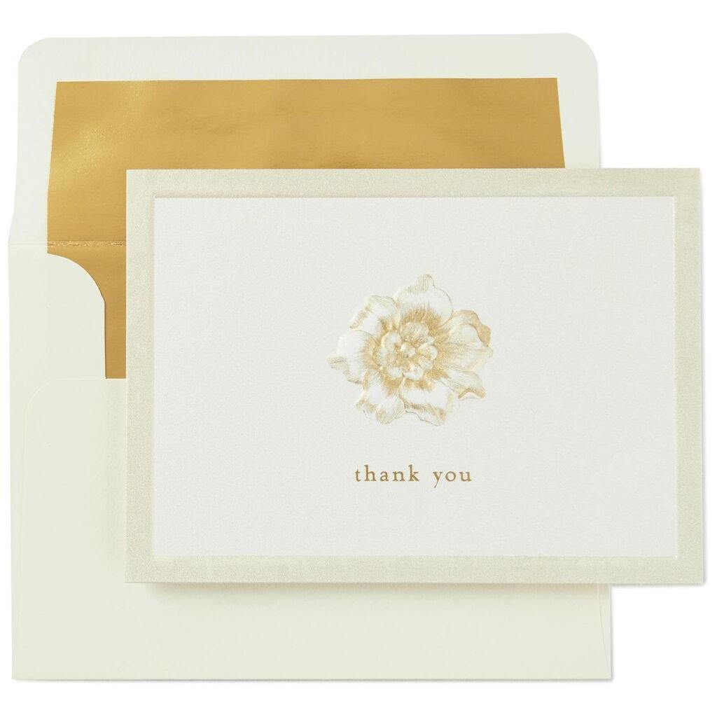 Hallmark  Embossed Flower Thank You Notes, Box of 10