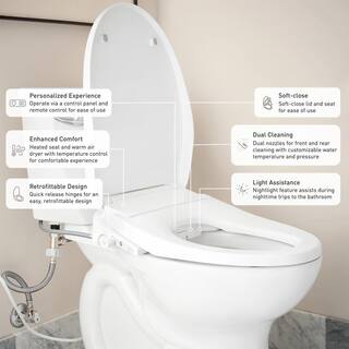 MOEN 3-Series Electric Bidet Attachment in White EB1500-E