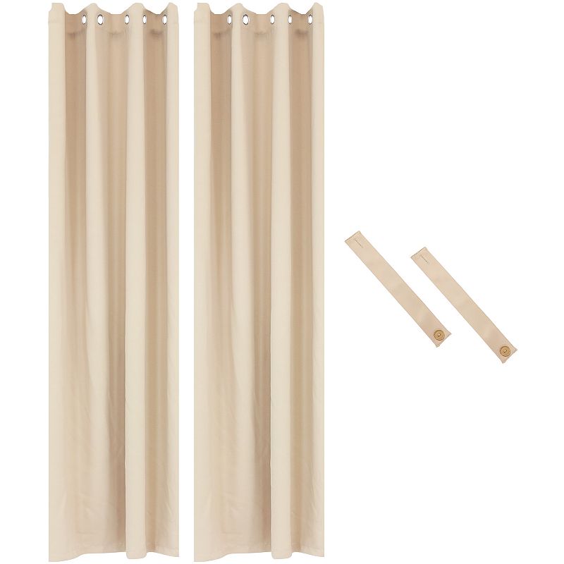 Sunnydaze Room Darkening Curtain Panel - Beige - 52 in x 120 in - Set of 2