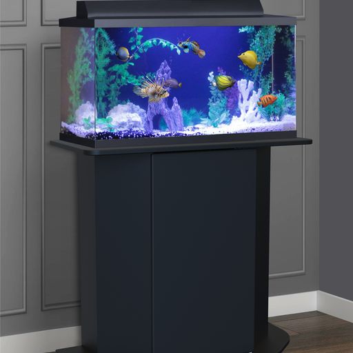 Wood 20-29 Gallon Aquarium Stand， Black