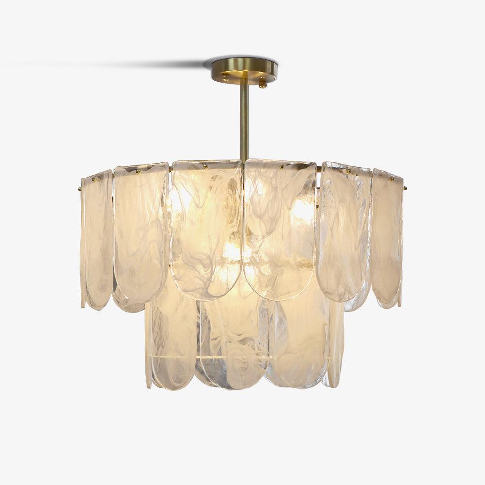 Traditional Classic Metal Glass Chandelier